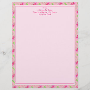 Personalised Pink Flowered Stationary Or Custom Letterhead
