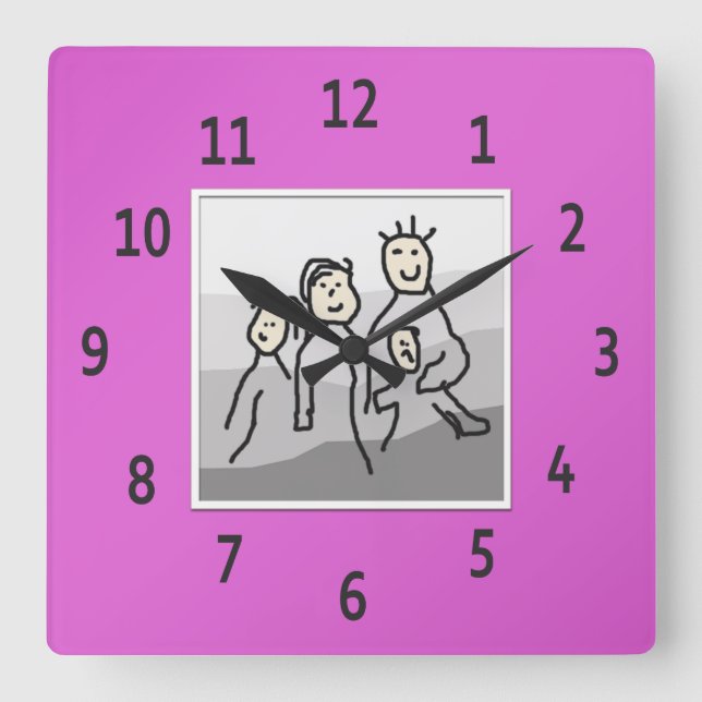 Personalised Pink Framed Your Photo Square Wall Clock (Front)