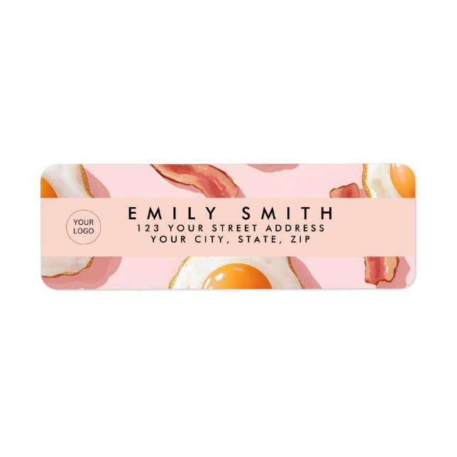 Personalised Pink Fried Eggs and Bacon Pattern (Front)