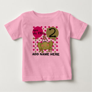 Personalised Pink Frog 2nd Birthday T-shirt