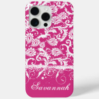 Personalised Pink Funky Damask iPhone Cover