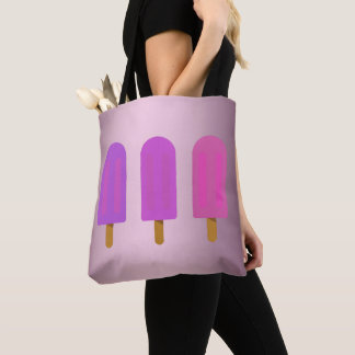 Personalised pink funny popsicles tote bag