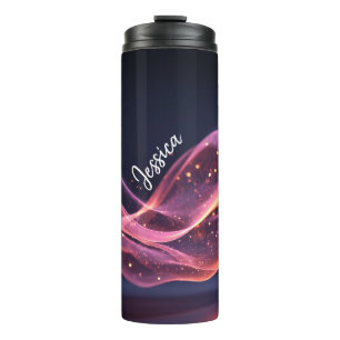 Personalised Pink Galaxy Wave Tumbler   Custom