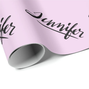 Personalised pink gift wrap for Jennifer Custom