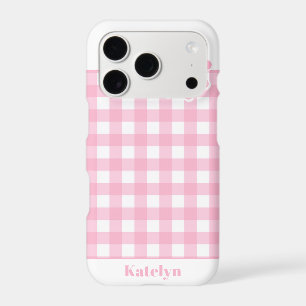 Personalised Pink Gingham Plaid