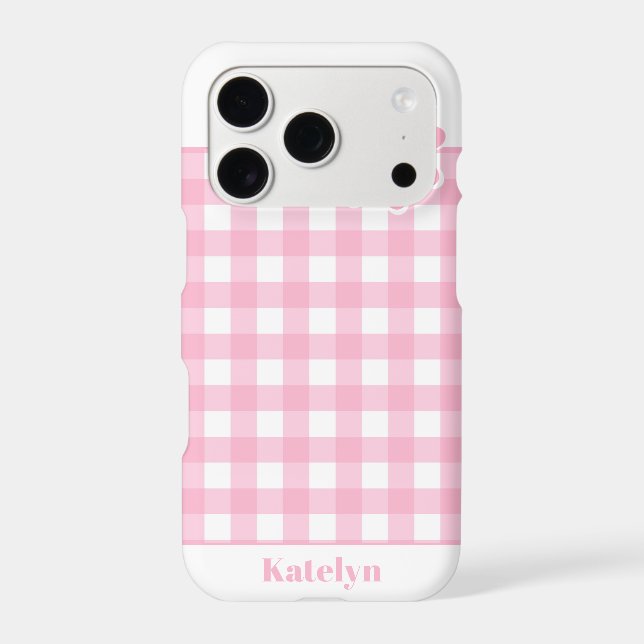 Personalised Pink Gingham Plaid (Back)