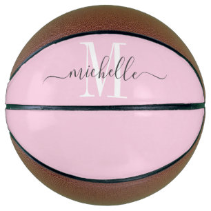 Personalised Pink Girl's Monogrammed Basketball