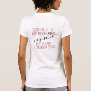 Personalised Pink Girls Weekend Bestie Trip Custom T-Shirt