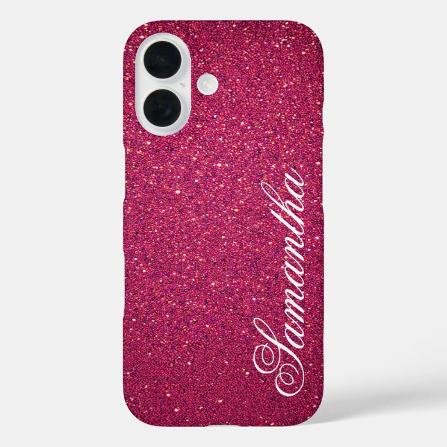Personalised Pink Glitter Case-Mate iPhone Case (Back)