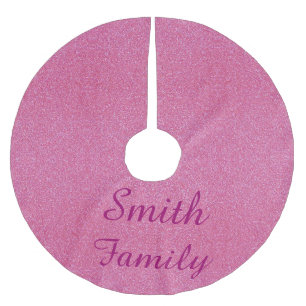 Personalised Pink Glitter Christmas Tree Skirt