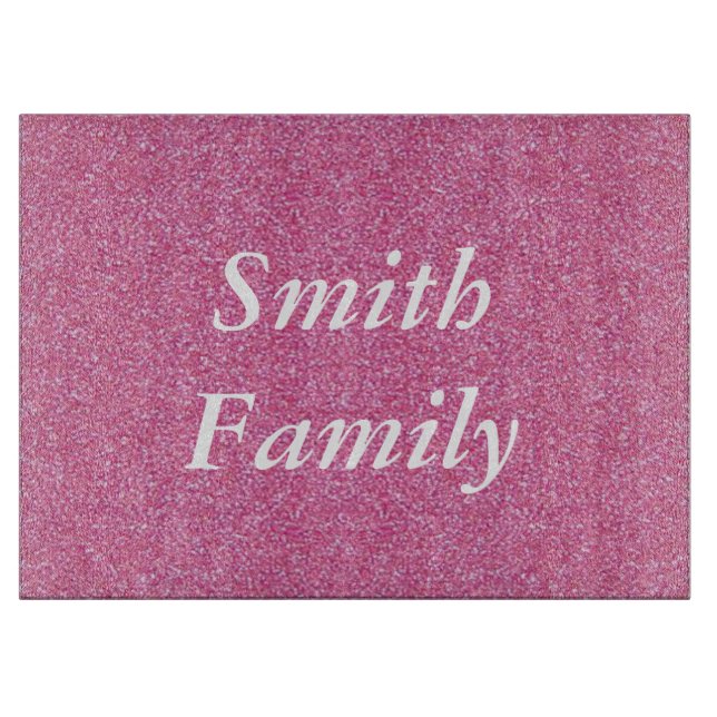 Personalised Pink Glitter Cutting Board (Front)