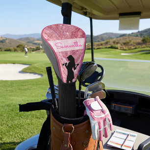 Personalised Pink Glitter Golf Head Cover