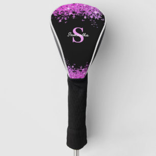 Personalised Pink Glitter Golf Head Cover