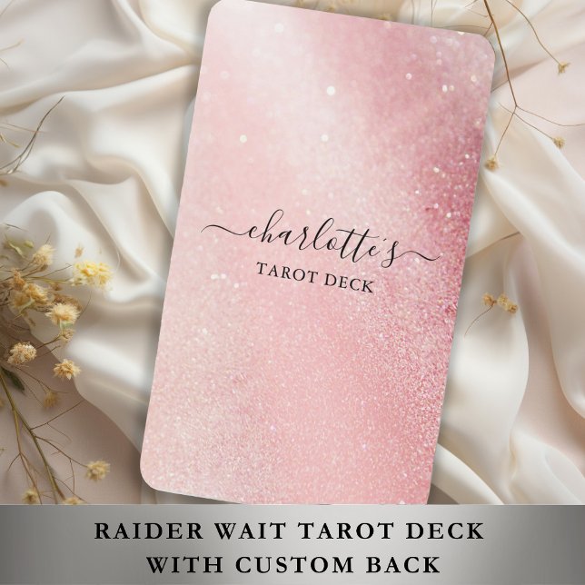 Personalised Pink Glitter (Imitate)Tarot Cards  (Personalized Pink Glitter (Imitate)Tarot Cards with your name, text, message.)