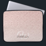 Personalised Pink Glitter Ombre Name Monogram Laptop Sleeve<br><div class="desc">Chic faux pink glitter design with ombre effect,  the pink glitter fades onto a white background. You can personalise these elegant laptop sleeve with your name and monogram or other text. Perfect personalised gift laptop sleeve. If you need any help or matching products,  please contact us through our store.</div>