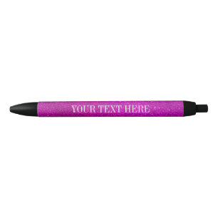 Personalised pink glitter pen with custom text