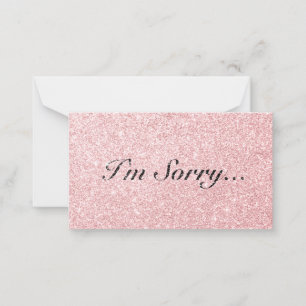Personalised Pink Glitter Style I'm Sorry Card