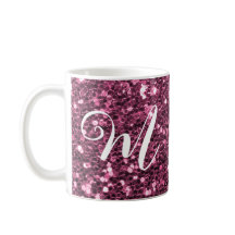  Personalised Pink Glitter Two-Tone Coffee Mug