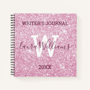 Personalised Pink Glitter Writer’s Journal