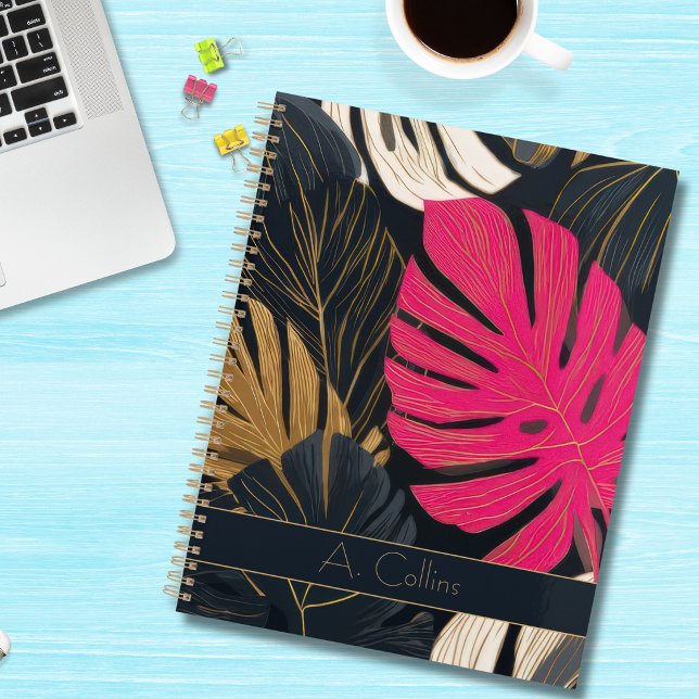 Personalised Pink & Gold Tropical Monstera Planner (Creator Uploaded)