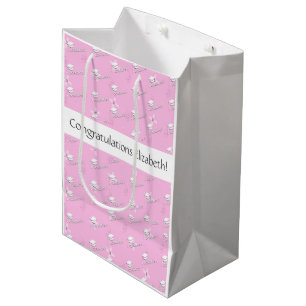 Personalised Pink Graduation High School College  Medium Gift Bag