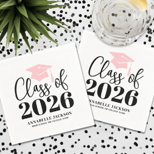 Personalised Pink Graduation Napkin