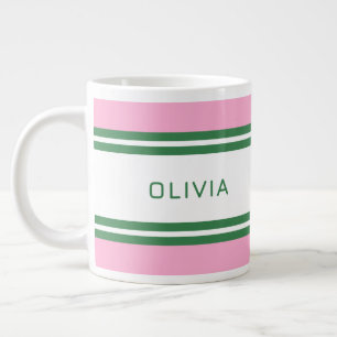 Personalised Pink & Green Golf Custom Large Coffee Mug