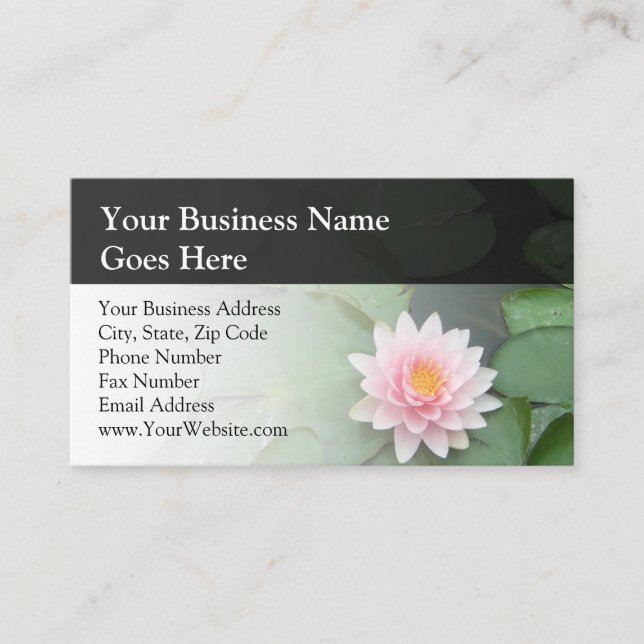 Personalised Pink/Green Lily Pad Business Card (Front)