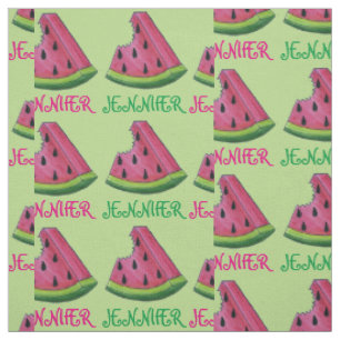 Personalised Pink Green Watermelon Slice Fruit Fabric