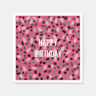 Personalised Pink Grey Black Jelly Bean   Napkin