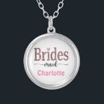 Personalised Pink Grey Leopard Print Bridesmaid  Silver Plated Necklace<br><div class="desc">Personalise this silver necklace or locket necklace for your bridesmaids. The pink and grey leopard print is trendy and a these will look great on your bridesmaids.</div>