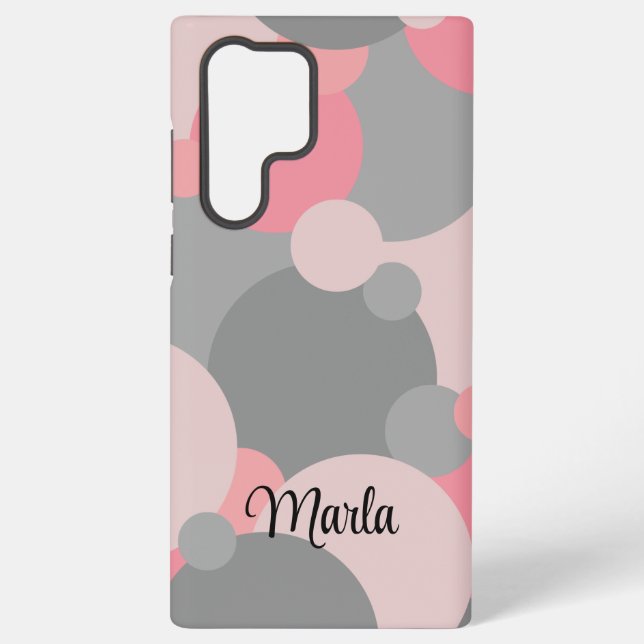 Personalised pink-grey molecule Samsung Phone Case (Back)