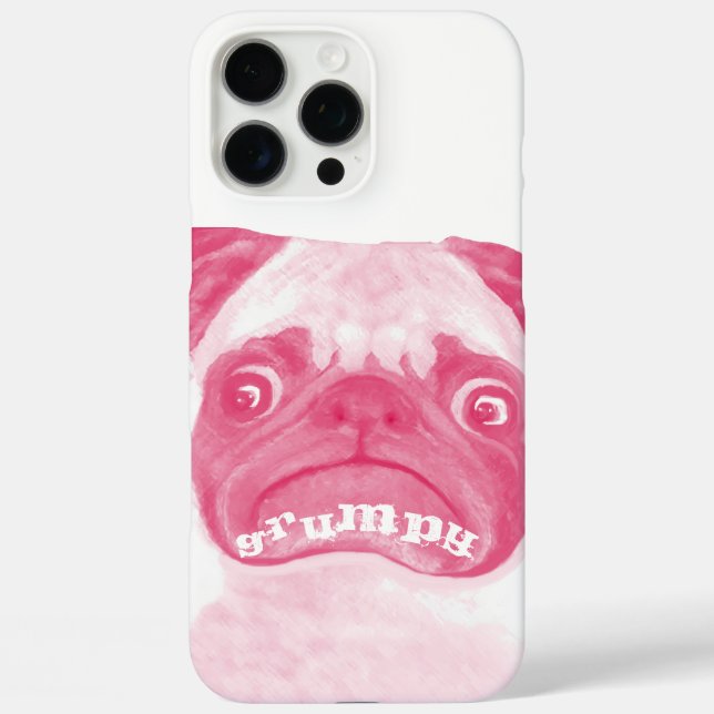 Personalised PINK Grumpy Puggy Case-Mate iPhone Case (Back)