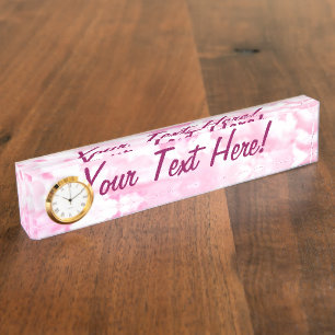 Personalised Pink Happy Clouds Nameplate