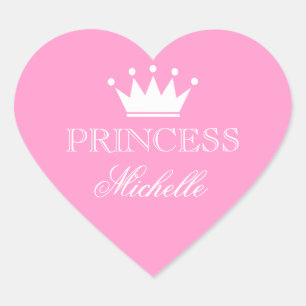 Personalised pink heart baby shower stickers