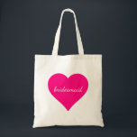 Personalised  Pink Heart Bridesmaid Tote Bag<br><div class="desc">This is Personalised  Pink Heart Bridesmaid pattern tote bag. This personalised name monogram cute vintage tote bag is best gift idea for bride and bridesmaids at weddings. It is a great accessory for your bridesmaids and perfect for carrying around all of those party plans.</div>