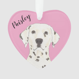 Personalised Pink Heart Dalmatian Ornament