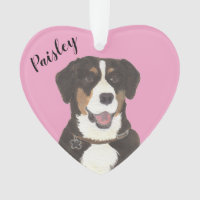 Personalised Pink Heart Entlebucher Mountain Dog