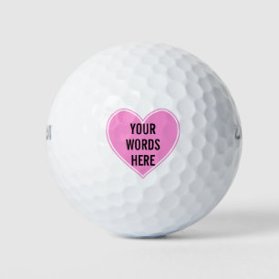 Personalised Pink Heart Golf Balls