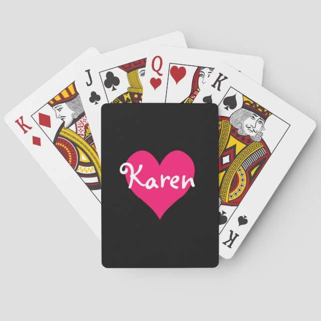 Personalised Pink Heart Playing Cards (Back)