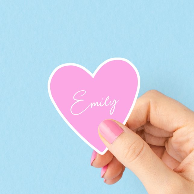 Personalised Pink Heart Sticker (Creator Uploaded)