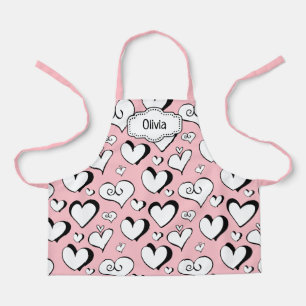Personalised Pink Hearts Apron