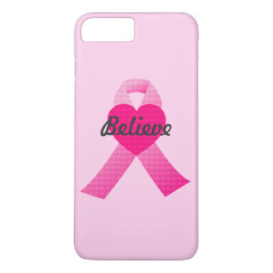 Personalised Pink Hearts Ribbon Breast Cancer Case-Mate iPhone Case