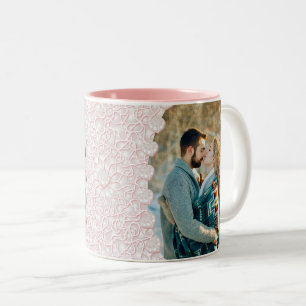 Personalised Pink Hearts Valentine's Day Gift Two-Tone Coffee Mug