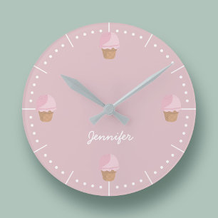 Personalised Pink Ice Cream Clock
