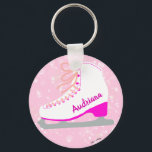 Personalised Pink Ice Skate Cute Figure Skater's Key Ring<br><div class="desc">Cute Ice Skates Original Design keychain. Customise it with your own text/name. Please see my other figure skating items in my store. Happy skating! *Hand-drawn ice skates design by me. All my designs are original! Only sold on my store. Follow me for continuous new characters!! ****Recommended: gift other people with...</div>