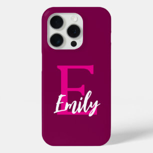 Personalised Pink iPhone 15 Pro Case – Custom Name