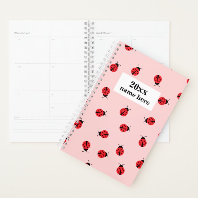 Personalised Pink Ladybug Planner for Kids (Display)