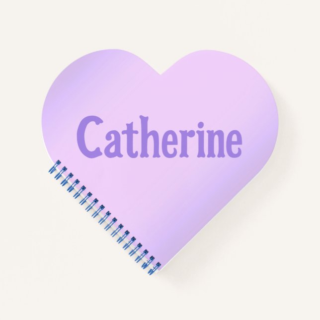 Personalised Pink Lavender Heart Notebook (Front)
