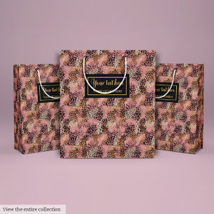 Personalised pink leopard skin luxury gift wrap medium gift bag